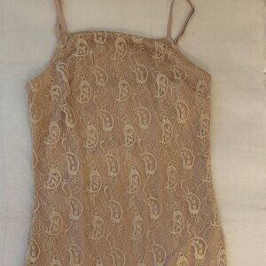 Lace fitted mini dress, Ivory lace with nude lining, No BRAND, Size: Small, NWOT